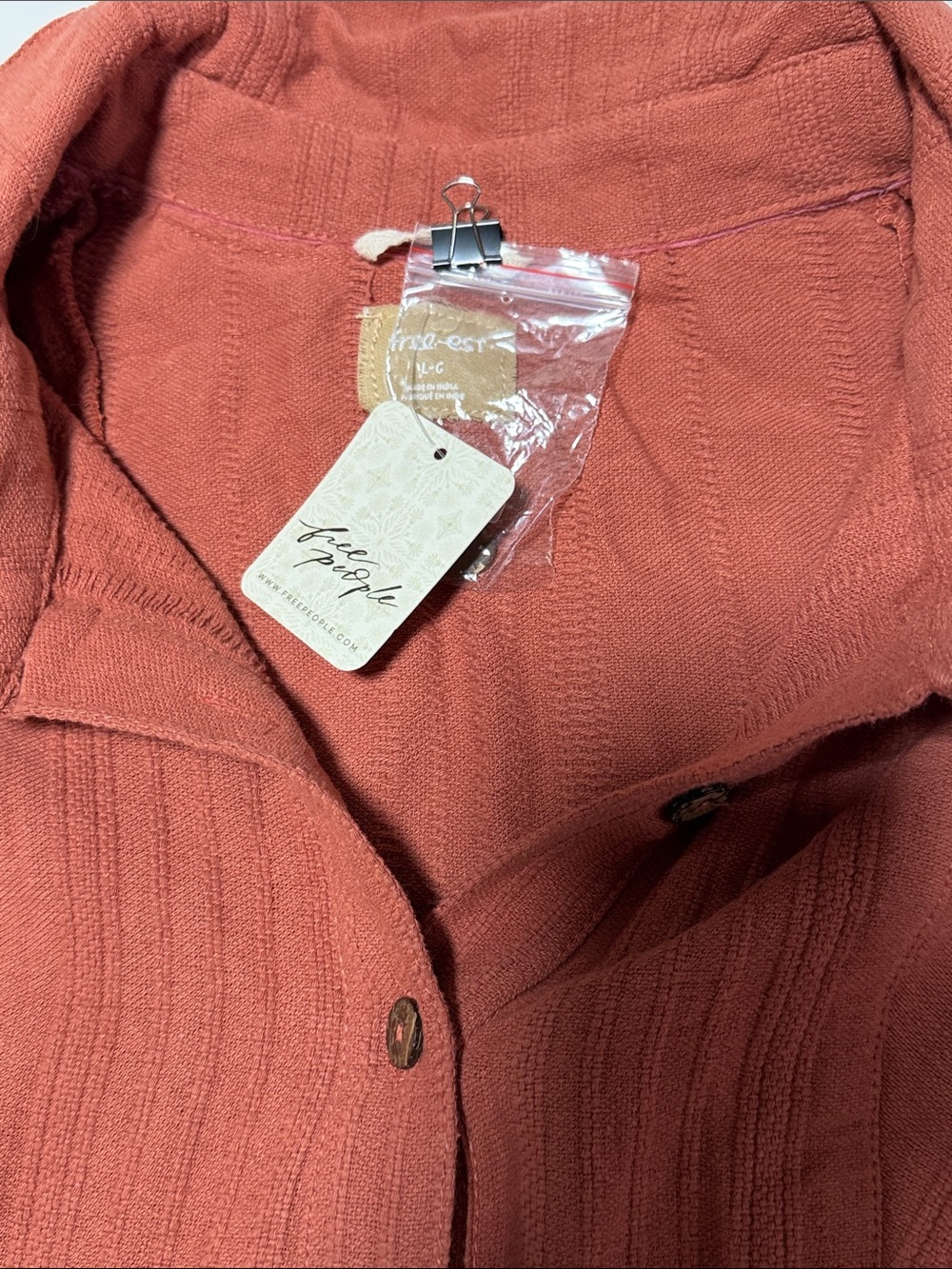 Free People Ansley Shirt  in Baked Clay - Picture 9 of 10